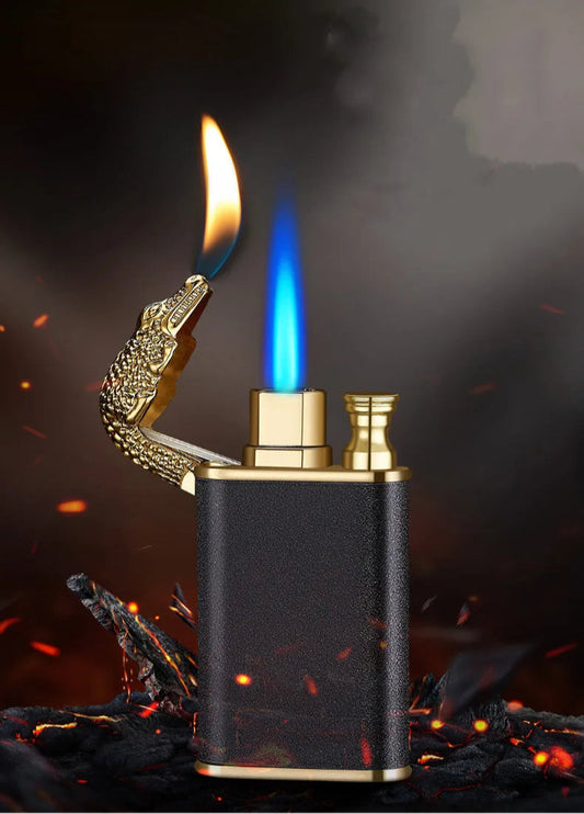 Blue Flame Lighter Dragon Tiger Double Fire Winproof lighter