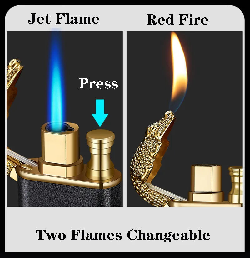 Blue Flame Lighter Dragon Tiger Double Fire Winproof lighter